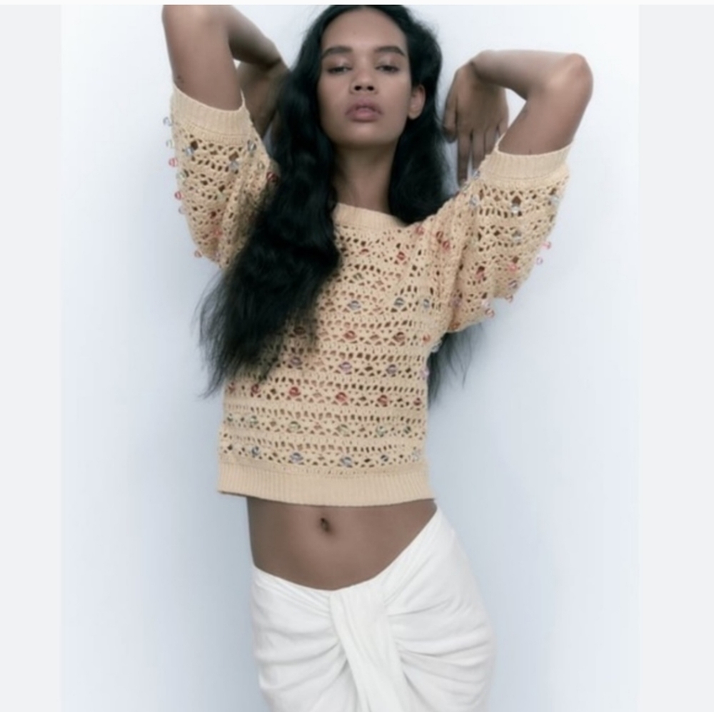 Zara multicolored beaded sweater